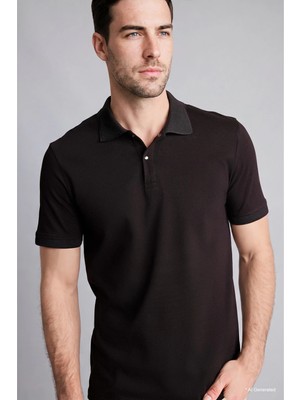 DeFacto Pamuklu Slim Fit Polo Yaka Pike Kısa Kollu Polo Tişört T5259AZ26SM