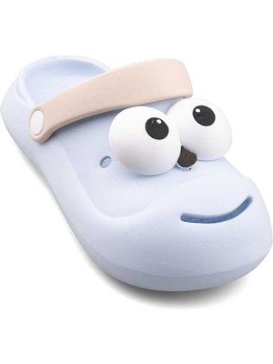 Shard Bebe Mavi Emoji Günlük Bahçe Sahil Plaj Kreş Unisex Çocuk Terlik & Sandalet
