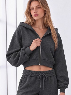 Babokah Kapüşonlu Crop Sweatshirt