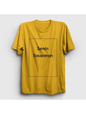 Presmono Unisex Sarı Kendin Tasarla Kişiye Özel T-Shirt