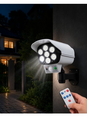 Kaliteyi Bul Güneş Enerjili Güvenlik Lambası ve Kukla Kamera 77 LED 2400MAH Pil