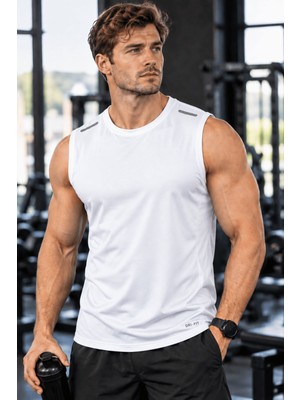 Erkek Nem Emici Hızlı Kuruma Atletik Teknik Performans Sporcu Sıfır Kol T-Shirt Drıfıt-Sıfırkol