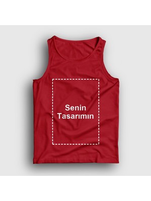 Presmono Unisex Kırmızı Kendin Tasarla Kişiye Özel Atlet