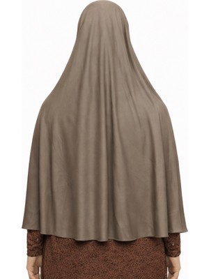 Moda Nokta Hazır Türban Peçeli Pratik Eşarp Tesettür Nikaplı Hijab Namaz Örtüsü Sufle (3xl) Vizon Penye Kumaş
