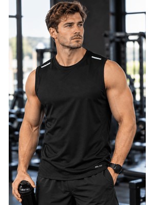Genius Store Erkek Nem Emici Hızlı Kuruma Atletik Teknik Performans Sporcu Sıfır Kol T-Shirt Drıfıt-Sıfırkol