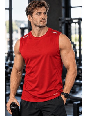 Genius Store Erkek Nem Emici Hızlı Kuruma Atletik Teknik Performans Sporcu Sıfır Kol T-Shirt Drıfıt-Sıfırkol