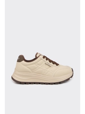 Derinet Hakiki Deri Dikiş Detaylı Kadın Sneaker