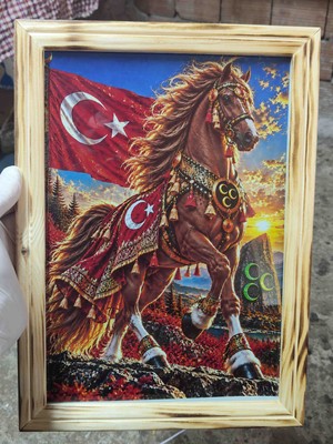 Miina Aksesuar 🇹🇷 Türk Bayrağı Temalı Dekoratif Ahşap Çerçeveli Tablo