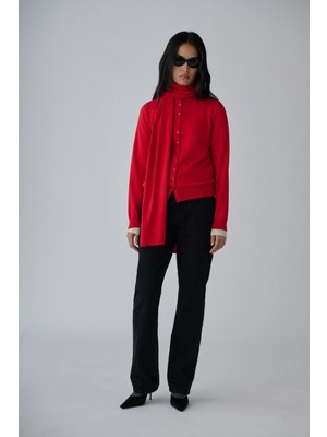 Suud Collection Kırmızı Arya Triko Hırka