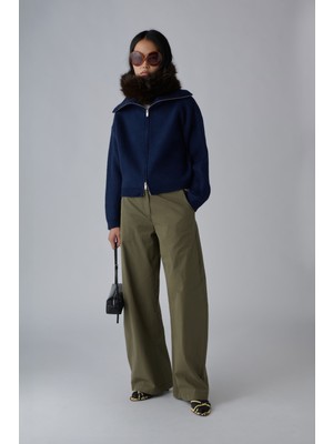 Suud Collection Lacivert Aspen Fermuarlı Triko Hırka