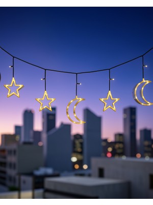 Kaliteyi Bul Büyük Ay Yıldız LED Ramazan Süsü Sıcak Beyaz