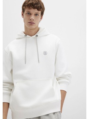 Mavi Kapüşonlu Sweatshırt Antique White