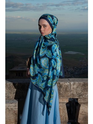 Silk Home Riva Şal Tencel Paisley Lacivert