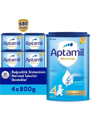 Aptamil 4 Prebiyotikli Devam Sütü 800 Gr x 4 Adet 3200 Gr