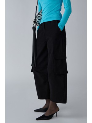 Suud Collection Siyah Florence Kargo Pantolon