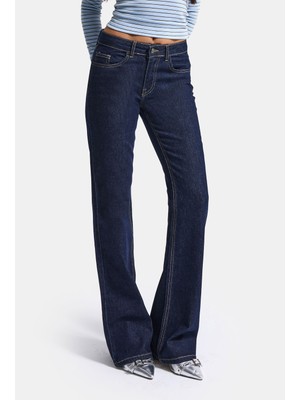 It's Basic Kadın Selvedge 7W5-50 Mid Rise Flare Fit Denim Jean