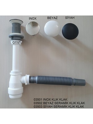 Adell Mini Gövdeli Siyah Seramik Basmalı Lavabo Sifonu