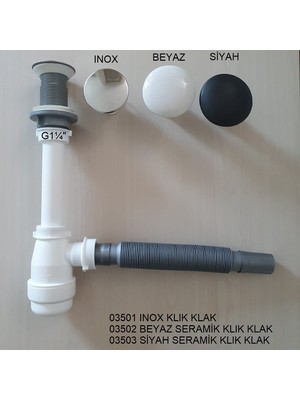 Adell Mini Gövdeli Inox Basmalı Lavabo Sifonu
