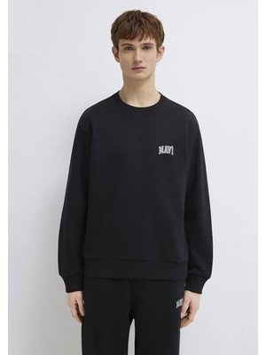 Mavi Baskılı Sweatshırt Siyah