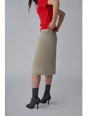 Suud Collection Taş Midi Gabardin Etek