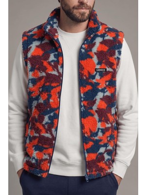 Happy Trend Yelek Içi Şardonlu Sherpa Peluş Yelek Tam Fermuarlı Cepli Kuzu Outdoor Yelek