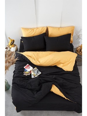 Happy Trend Çift Taraflı Nevresim Yorgan Kılıfı 160X220 Siyah-Sarı