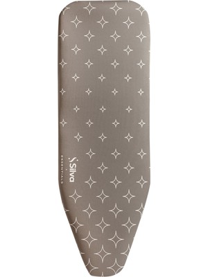 Happy Trend Aura Ütü Masası Kılıfı - 50 x 140 cm Tek Ölçü, Standart Ütü Masaları Için, Çevresi Lastikli, 250 Derece Isıya DAYANIKLI,%100 Pamuk Üst Yüzey, 5 mm Keçe, Stone (Gri)