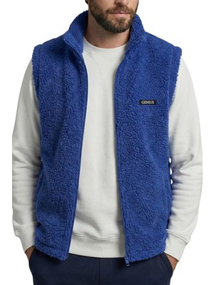 Happy Trend Yelek Içi Şardonlu Sherpa Peluş Yelek Tam Fermuarlı Cepli Kuzu Outdoor Yelek