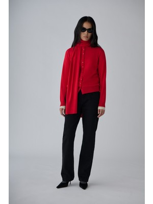 Suud Collection Kırmızı Arya Triko Atkı