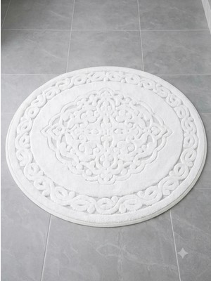 SN Cottonia Home Pamuklu Yuvarlak Banyo Paspası 120 x 120 cm