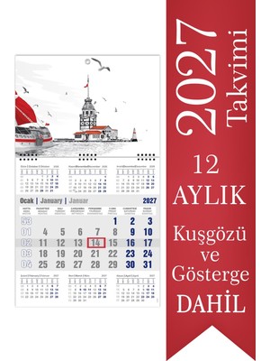 Sticker Art 2027 7 Aylık Gemici Takvimi Denizci Duvar Takvimi 33x57 cm
