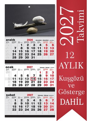 Sticker Art 2027 Jumbo Boy Gemici Takvimi Denizci Duvar Takvimi 39x87 cm