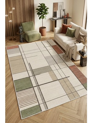 Decomia Home Dijital Kaymaz Yıkanabilir Renkli Salon Halısı Mutfak Halısı Koridor Halısı