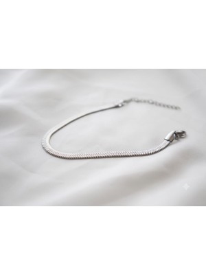 Asd Accessory Balık Sırtı Model Italyan Zincir 5mm Kalın Silver Renk Model Unisex (Kadın/erkek) Çelik Bileklik/ 20+4cm