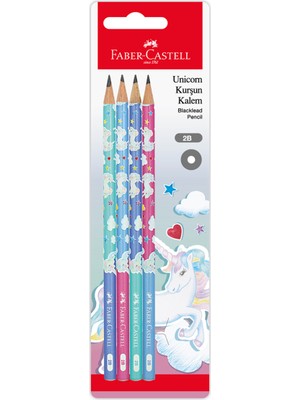 Faber-Castell Unicorn Desenli 2b Kurşun Kalem, 12 Adet, Pastel Renkli