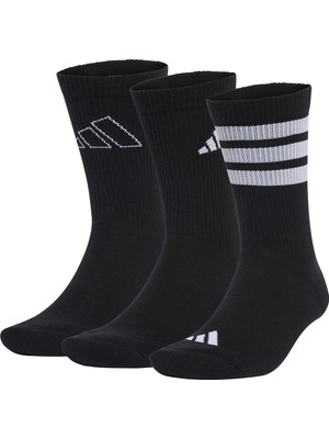 adidas Logo 3'lü Unisex Siyah Günlük Stil Çorap JI6315