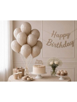 Partixa Latex Balon Seti 10'lu-Latte/açık Kahverengi