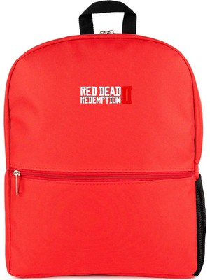 Z zepplin Red Dead Redemption 2 Text Kırmızı Sırt Çantası