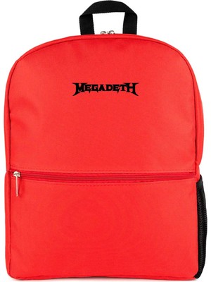 Z zepplin Megadeth Text Kırmızı Sırt Çantası