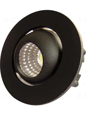 Ack 3W Siyah 6500K Siva Alti LED Spotlight AH06-00331