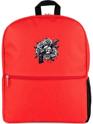 Z zepplin Guns N Roses Guns Logo Kırmızı Sırt Çantası