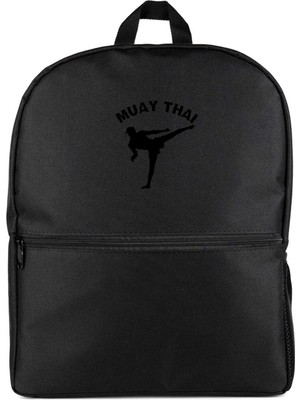 Z zepplin Karate Muay Thai Silhouette Siyah Sırt Çantası