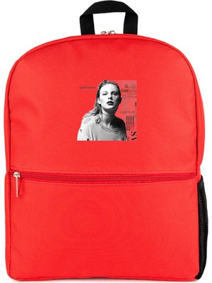 Z zepplin Taylor Swift Portre Sırt Çantası Kırmızı
