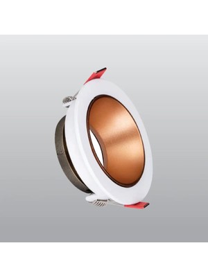Ack  Beyaz Yuvarlak Çerçeve / Sandy Rose Gold Reflektör Siva Alti Spotlight AH03-07220
