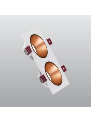 Ack  Beyaz Çift Kare Çerçeve / Sandy Rose Gold Reflektör Siva Alti Spotlight AH03-07320