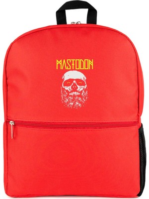 Z zepplin Mastodon Skull Kırmızı Sırt Çantası