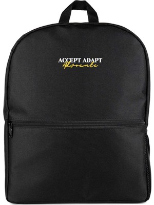Z zepplin Accept Adapt Advocate Text Siyah Sırt Çantası