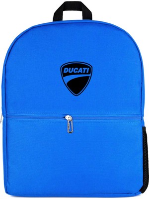 Z zepplin Ducati Scrambler Logo Sırt Çantası Mavi