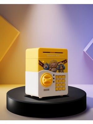 Kaliteyi Bul Sarı Elektronik Şifreli Kumbara Otomatik Para Girişli