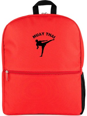 Z zepplin Karate Muay Thai Silhouette Kırmızı Sırt Çantası